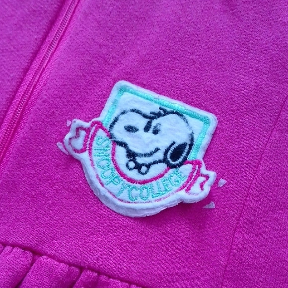Vintage 90s Peanuts Snoopy College Pink Sleeveless Baby Jumpsuit