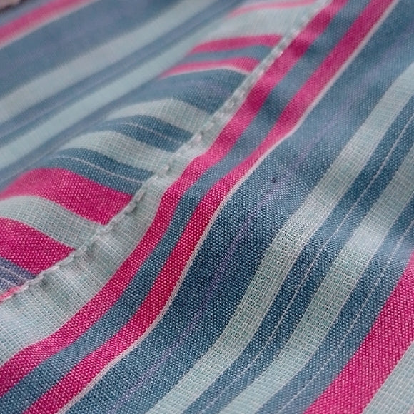 VINTAGE 90s TABI INTERNATIONAL Striped Shirt in Blue, Pink, and Green