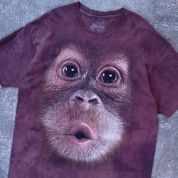 2012 The Mountain Brown Baby Orangutan Monkey Face T-Shirt