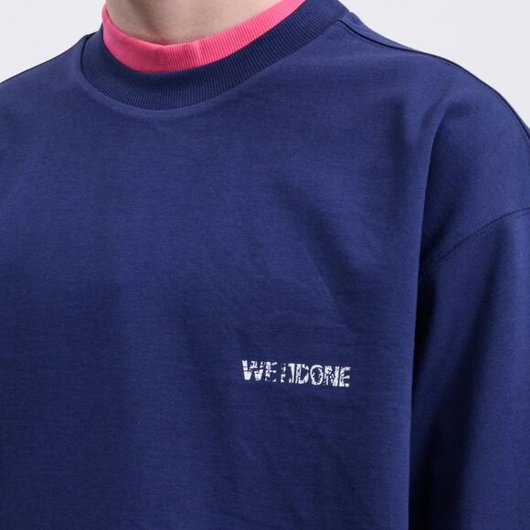 WE11DONE Navy And Pink Reversible Gig T-shirt