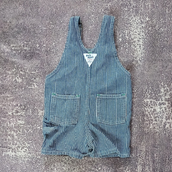 VINTAGE BABY B'gosh Blue Striped Kids Overalls