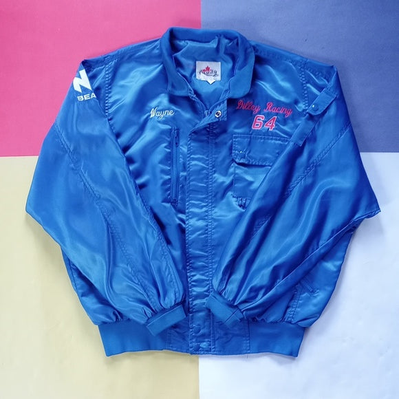 Vintage 90s Pit Crew Dilly Racing 64 NTN Bearings Sport Jacket