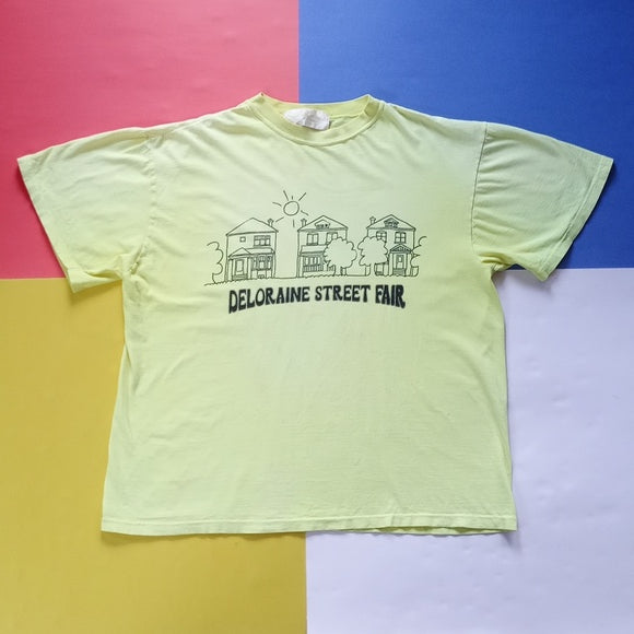Vintage 90s DELORAINE STREET FAIR Non-Fiction Single Stitch T-Shirt