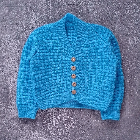 Blue Button-Up Women's Sweater