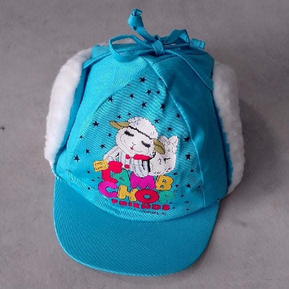 Vintage 1993 Blue Lamb Chop Friends Cap with Ear Flaps Shari Lewis