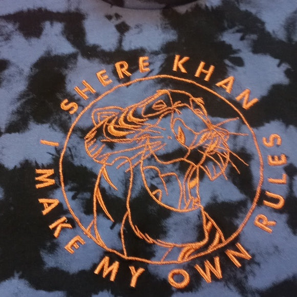Disney Shere Khan I Make My Own Rules Tie Dye Embroidered T-Shirt Jungle Book