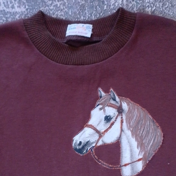 Vintage 90s Horse Patch Handmade By Mildred Holloway Single Stitch T-Shirt