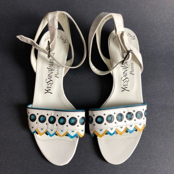 Vintage Yves Saint Laurent Boho Leather Flats