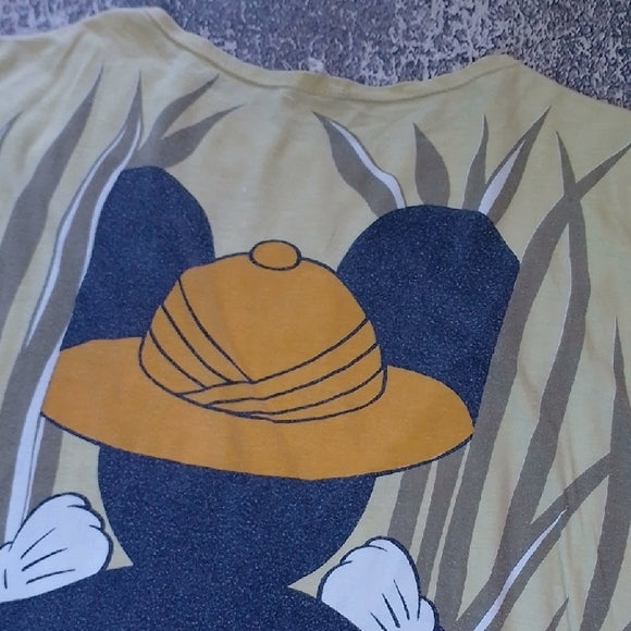 Vintage 90s Disney Mickey Mouse Safari Tee - Tan