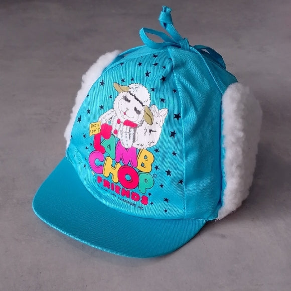 Vintage 1993 Blue Lamb Chop Friends Cap with Ear Flaps Shari Lewis