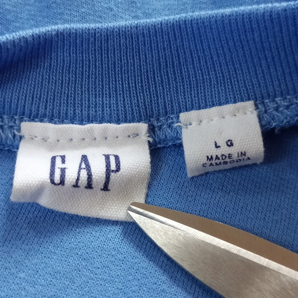 THE GAP Big Print Sweater Crewneck Blue