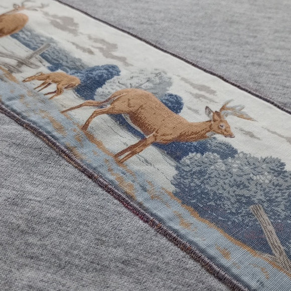 Vintage 90s Deer Family Patch Crewneck Sweater