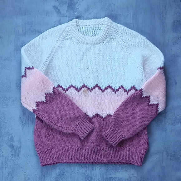 Vintage 90s Big Fluffy Muiltu Colour Sweater Handmade
