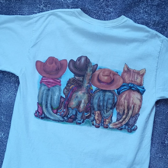 Cowboy Cats Houston Texas Prints Of Tails T-Shirt