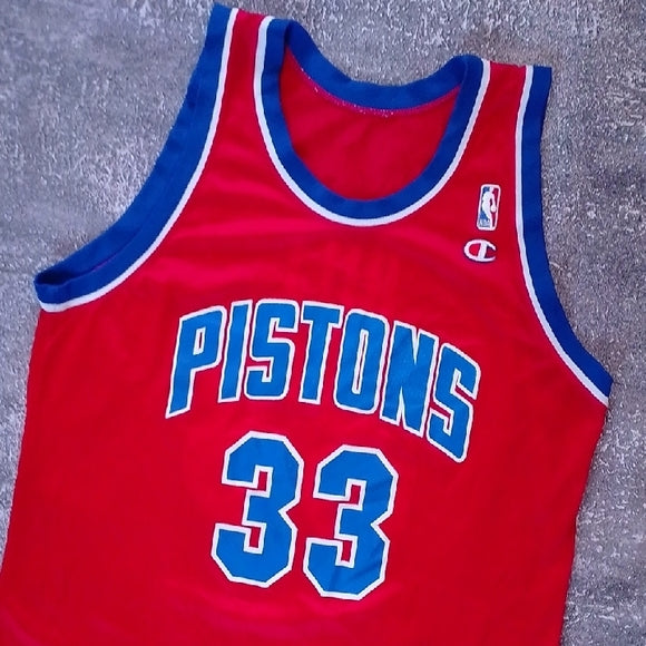 Vintage Grant Hill Champion Red Pistons Jersey #33 SIZE 48