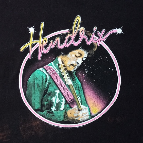 Official Jimi Hendrix Playing Guitar Band Graphic T-Shirt Unisex