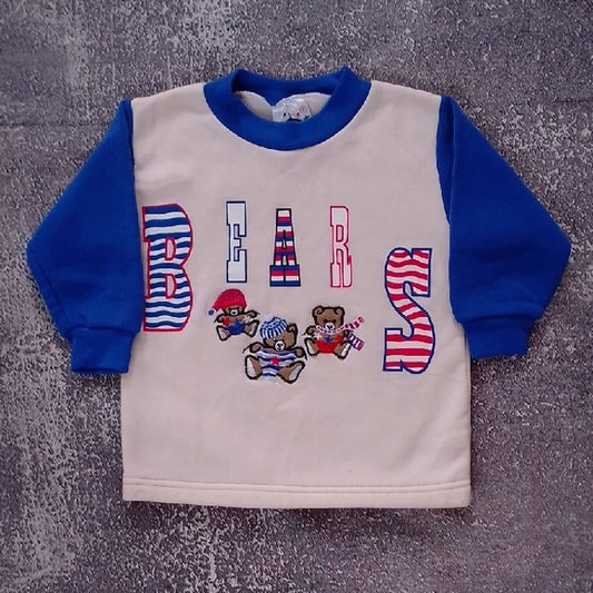 VINTAGE Blue and Cream Bears Sweatshirt