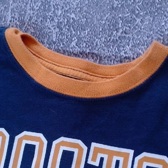 Classic Roots Kids Tee in Navy with Orange Accents