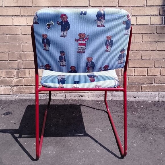 Vintage 90s Ralph Lauren Polo Bear Upholstered Stack Chair – One of a Kind