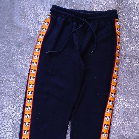 Disney x Forever 21 Mickey Mouse Black Joggers with Orange Trim