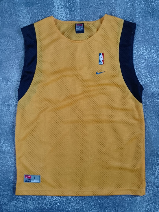 Vintage Team Nike NBA Yellow & Black Mesh Basketball Jersey