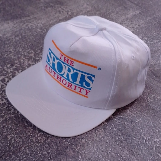 Vintage 90s The Sports Authority White Cap Snap Back