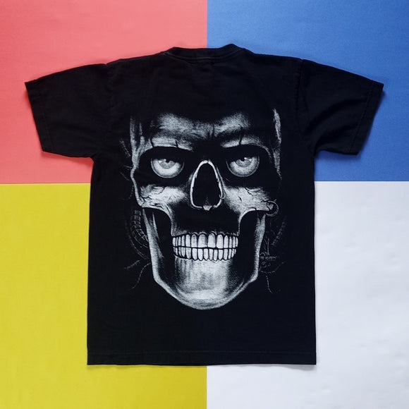 Vintage Skull Face Big Print Graphic T-Shirt