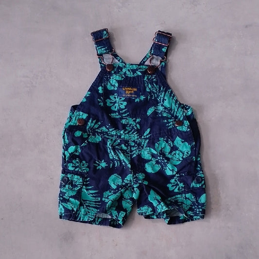 OSHKOSH B'gosh Kids Floral Blue and Green Overalls