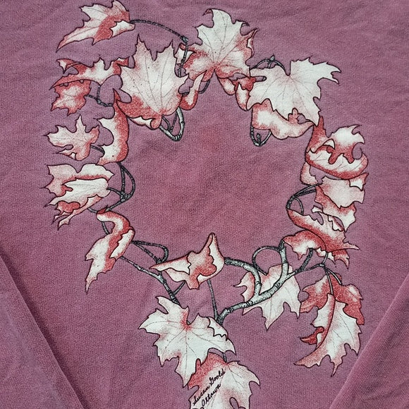 Vintage 90s Maple Leaf Maroon Windswept Crewneck Sweater