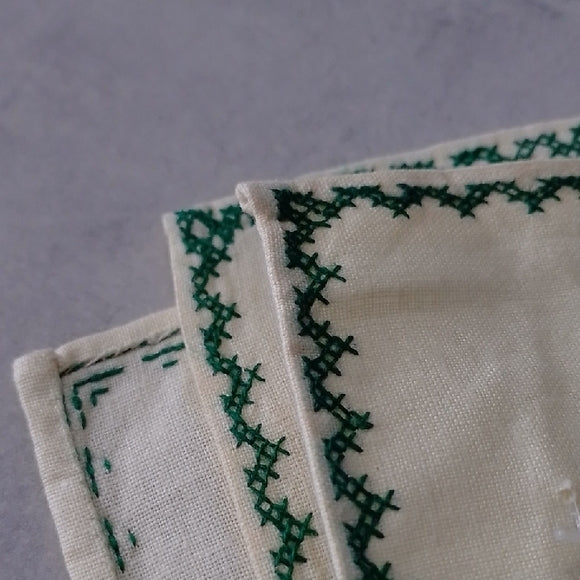 Vintage Hand Embroidered Floral Tablecloth