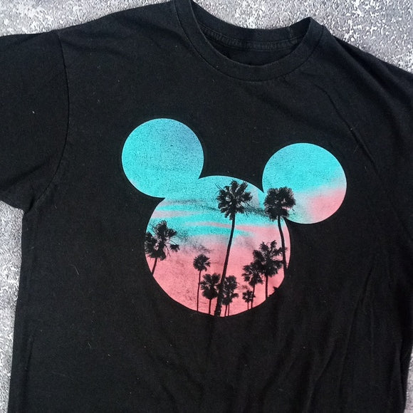 DISNEY X NEFF MiCKEY HEAD SILHOUETTE OF CALI SKY AND TREES T-SHIRT
