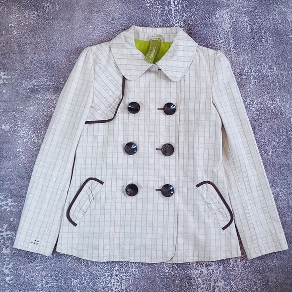 Soia & Kyo Plaid Big Button Jacket Pea Coat