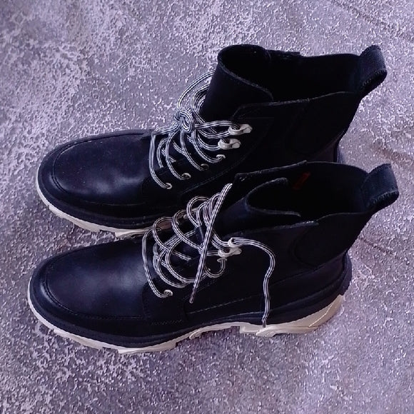 Men's Black and Cream Boots