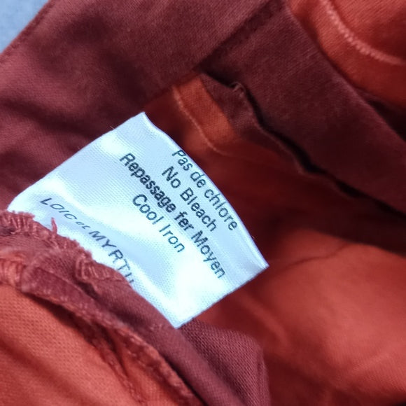 Vintage Michel Harcourt Paris Women's Skirt Orange Block Pattern