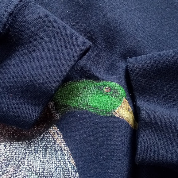Vintage 90s Flying Ducks Big Print All Over Crewneck Sweater