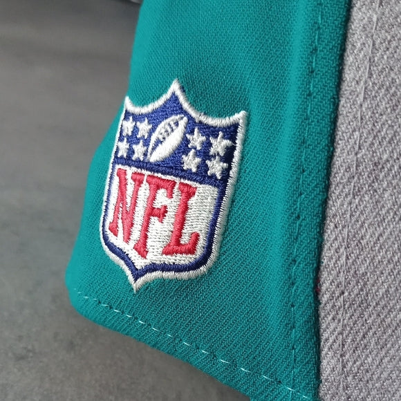 NWOT New Era Heathered Gray/Aqua Miami Dolphins 2022 Sideline 39THIRTY Historic