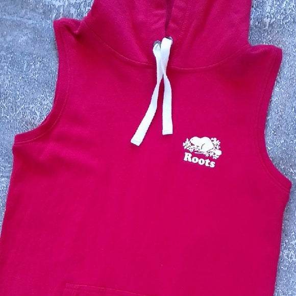 Roots Vibrant Red Hooded Vest Dress