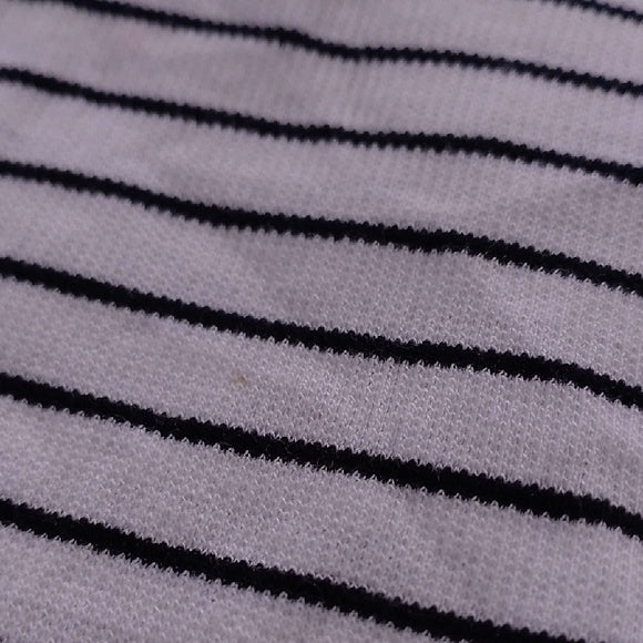 CLUB MONACO Striped White and Black T-Shirt