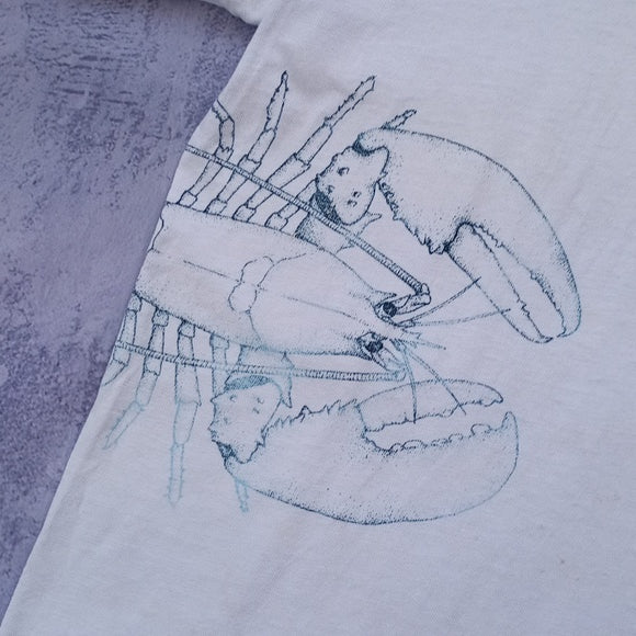 VINTAGE 90s Lobster Shoals Marine Lab Gulf Of Main T-Shirt Single Stitch
