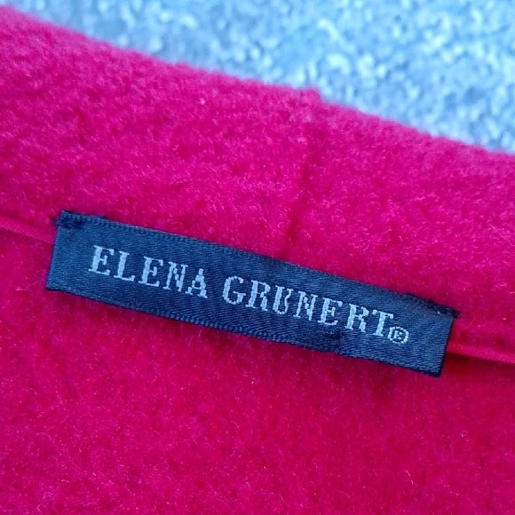 ELENA GRUNERT WOOL ROSE COLLARED Chic Red Women's Jacket 7460312/1