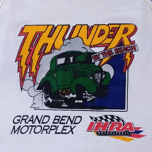 Vintage 90s THUNDER By The Beach Grand Bend Motorplex Muscle Shirt