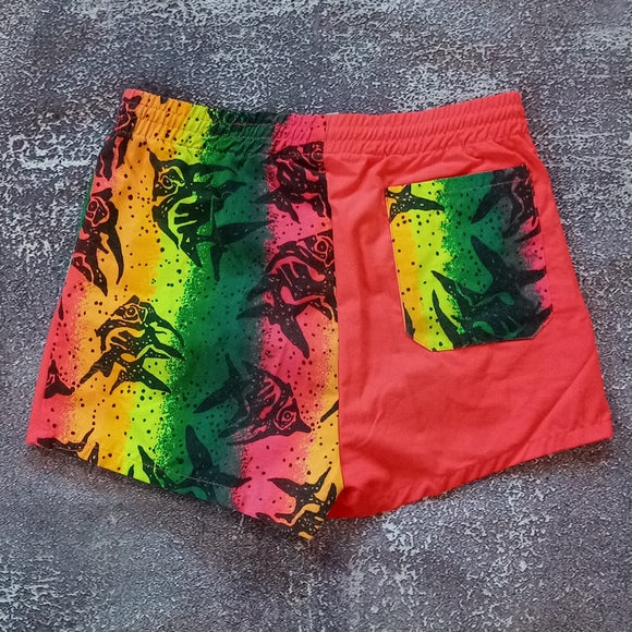 Vintage 90s Fish Retro Colour Block Shorts
