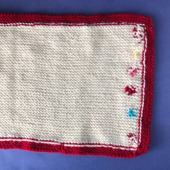 NWOT Vintage Hand-Knitted Made-in-Canada Colourful Baby Welcoming Mini Blanket