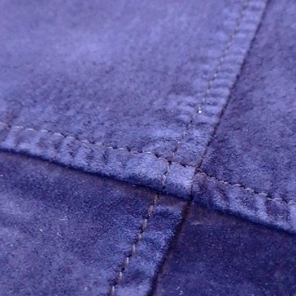 SKOTTS SUEDE WASH & WEAR LEATHER BLUE ZIPPER VEST