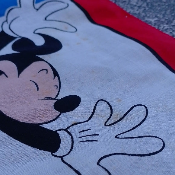 Vintage Disney Character Handkerchief MICKEY PLUTO MINNIE DONALD