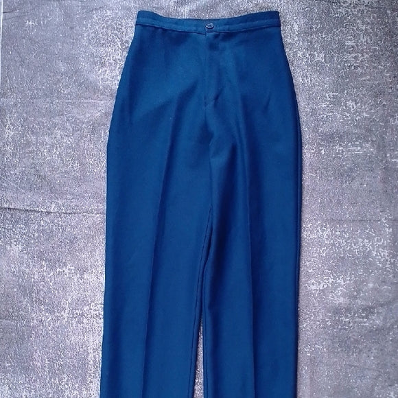 Vintage 90s Women's Blue Wide Leg Pants