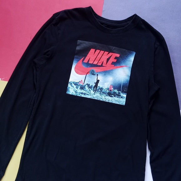 Nike Man Playing Basketball In the Snow Longsleeve Shirt