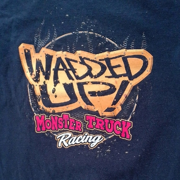 Wadded Up Monster Truck Racing Black T-Shirt