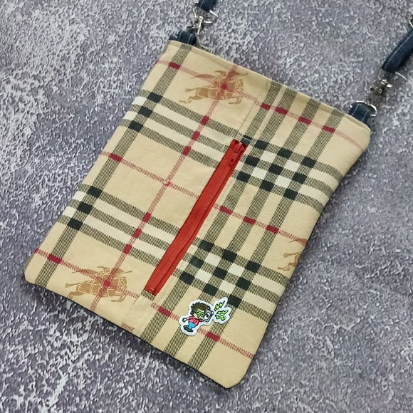 One-of-a-Kind Reworked Burberry Crossbody Bag – Unisex