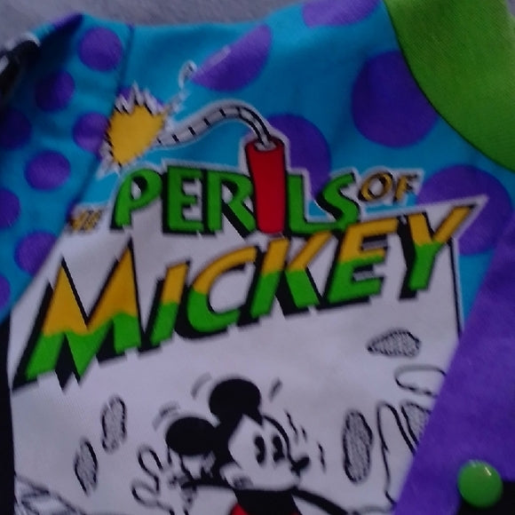 SUPER RARE VINTAGE 90s Disney Mickey Mouse In Blaggard Castle Comic AOP Jacket